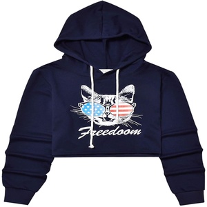 เสื้อครอปสตรีทเสื้อมีฮู้ดแฟชั่นสำหรับผู้หญิงพิมพ์ลายซับลิเมชันดีไซน์ใหม่ - Product Image 1