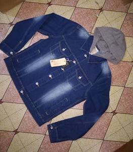 Surplus de marque hommes Slim Fit à manches longues Denim coton décontracté veste à capuche bouton de fixation vêtement teint respirant Bangladesh - Product Image 2