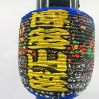 Lanterne en papier cylindrique pliable de style japonais, imitation antique, couleur personnalisée, 100% faite à la main, artisanat pour la décoration des fêtes