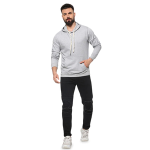 Pull-over à capuche personnalisé grande taille pour hommes Sweat-shirt à capuche surdimensionné respirant polaire vierge solide motif doublé Techniques lavées - Product Image 1