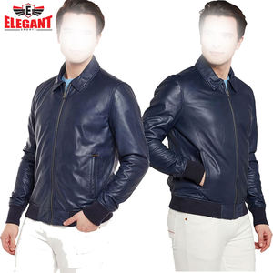 Chaqueta de cuero de invierno de último diseño para hombre, venta al por mayor, chaqueta de lona azul para primavera y otoño, chaqueta de lona portátil de moda - Product Image 3