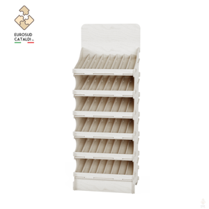 Espositore da esposizione in legno EUROSUD CATALDI Made in Italy betulla altezza 175 cm per negozi e supermercati - Product Image 6