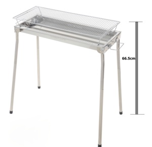 เตาบาร์บีคิวถ่านแบบพกพา สแตนเลสชุบโครเมียม ปรับความสูงได้ ทำความสะอาดง่าย พับเก็บได้ เหมาะสำหรับพื้นที่ขนาดเล็ก บางเพียง 5 ซม. จุดติดไฟง่าย - Product Image 3