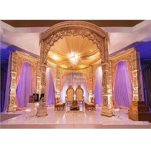 Trending Bollywood Style Wedding Maharani Mandap New Look Bollywood Style Fiber Mandap White Bollywood Round Wedding Mandap - Product Image 1