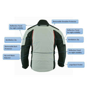 Chaqueta larga de motocicleta para hombre, textil impermeable - Product Image 5