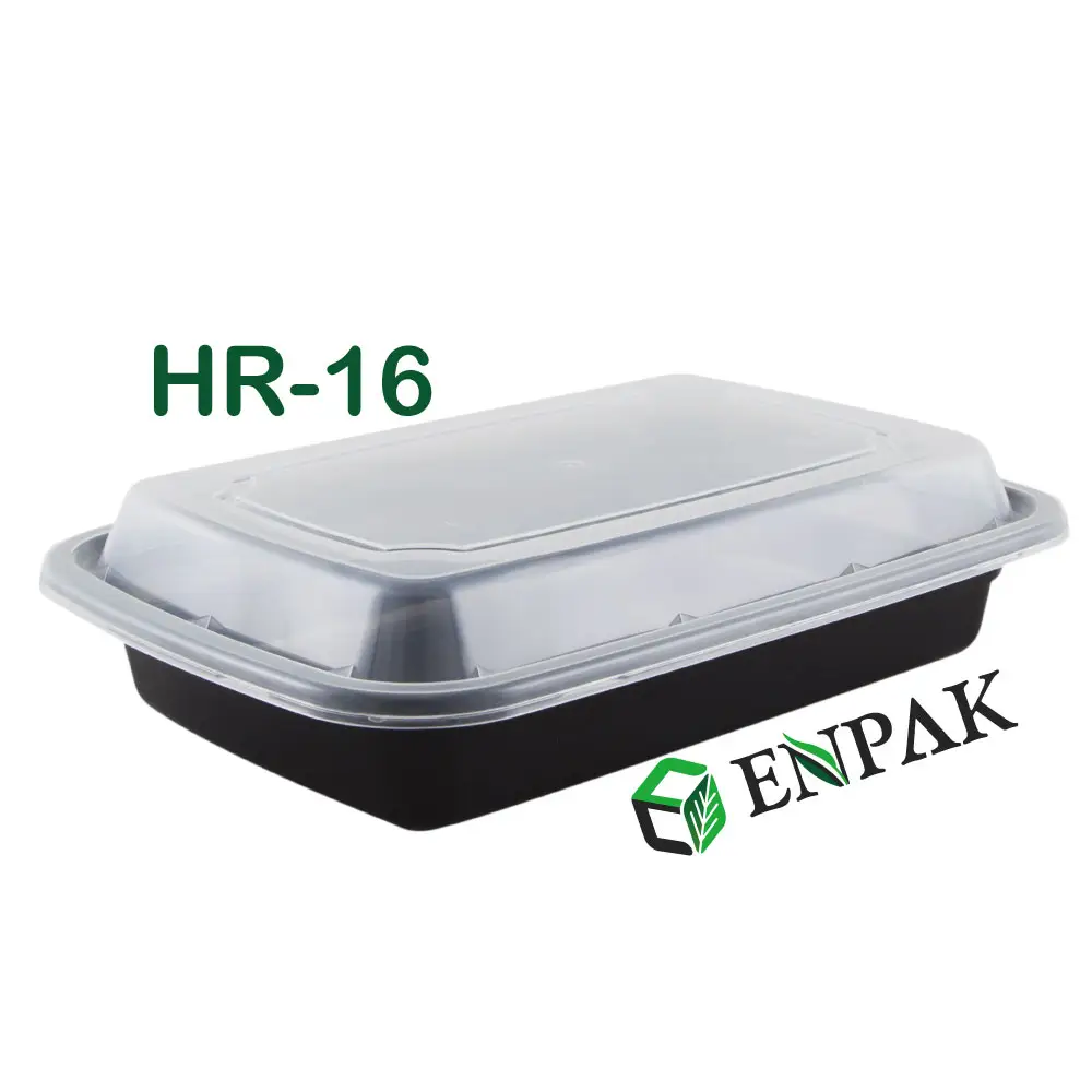 ENPAK 16oz tek kullanımlık plastik gıda kabı ambalaj kapaklı kutu