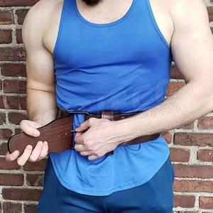 Cinturón de levantamiento de pesas de gimnasio resistente ajustable personalizado para hombres y mujeres cuero PU color y tamaño personalizados - Product Image 3