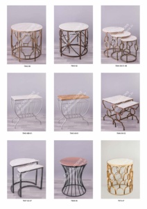Mesa de centro, muebles modernos de mármol para sala de estar, decoración del hogar y la Oficina, parte superior de Color blanco y Base de Metal de Color dorado - Product Image 3