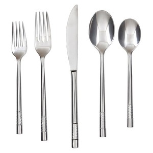 Ensemble de couverts vintage et moderne, 6 pièces, couleur argent, coutellerie de luxe, cuillères à dîner, couteau fourchette, ensemble de couverts en acier inoxydable de qualité supérieure - Product Image 6