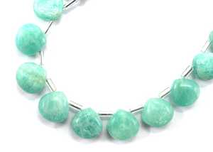 Natural Amazonite Gemstone 16 Pieces Smooth Heart Shape Briolette Beads for DIY Bracelet Necklace Jewelry Making - Product Image 4
