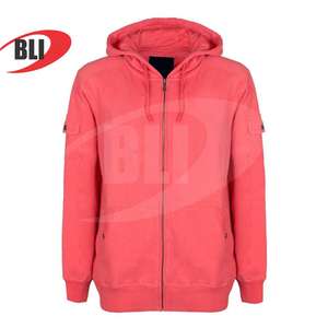 Sudadera con capucha y cremallera con logotipo bordado de lana de algodón de alta calidad - Product Image 1