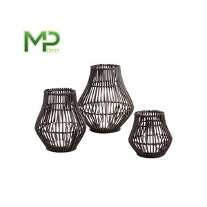 Bamboo Woven <b>Storm</b> Lantern Handle Indoor Outdoor Home Decor Candle Holder Jar Other Types Candle Holders Lanterns for Candles - Product Image 2