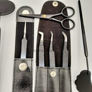 Professionnel bicolore noir blanc russe Volume botte Extension de cils Ombre pince à épiler en acier inoxydable cils pince à épiler miroir - Product Image 4