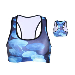 Soutien-gorge de sport personnalisé pour femme, 100 % polyester, imprimé par transfert thermique, à maintien élevé, bretelles croisées, décoration en maille, idéal pour le yoga - Product Image 6