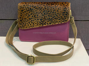 ผู้หญิงที่มีสไตล์รีไซเคิลของแท้หนังMulticolorสลิงกระเป๋าReal Handmadeพิมพ์สัตว์ขนสัตว์หนังไหล่Crossbodyกระเป๋า - Product Image 2
