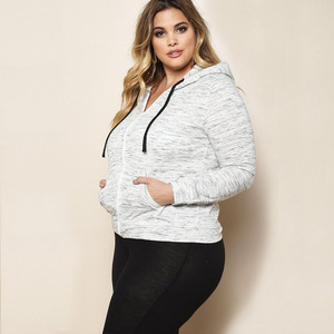 Logo personnalisé femmes de causalité hoodies surdimensionné 100% coton en gros personnalisé vêtements femmes zipper hoodies - Product Image 6