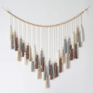 Macrame ทอพู่แขวนผนังตกแต่งสำหรับตกแต่งบ้านสไตล์โบโฮ,ห้องเนอสเซอรี่ - Product Image 1