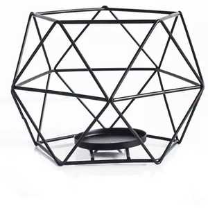 Geometric <b>Black</b> Tea Light Metal Candle Holder Stylish Other Candle Holders <b>Lanterns</b> & Candle Jars - Product Image 5