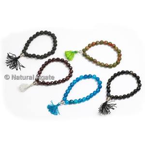 Bracelet en Agate unisexe, de Yoga, de guérison à facettes - Product Image 1