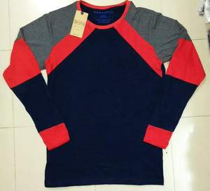 เสื้อยืดแขนยาวผู้ชาย คอกลม ลายทาง ผ้าฝ้ายย้อมสี ดีไซน์เรียบง่าย สไตล์ลำลอง สินค้าสต็อกจากบังกลาเทศ - Product Image 1