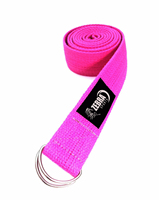 Sangle de yoga en coton avec anneau en D pour l'entraînement et l'exercice des jambes