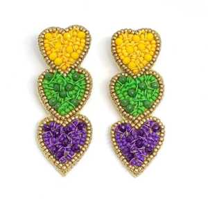 ต่างหูลูกปัดรูปผีเสื้อสำหรับผู้หญิง Mardi Gras จากอินเดีย - Product Image 4