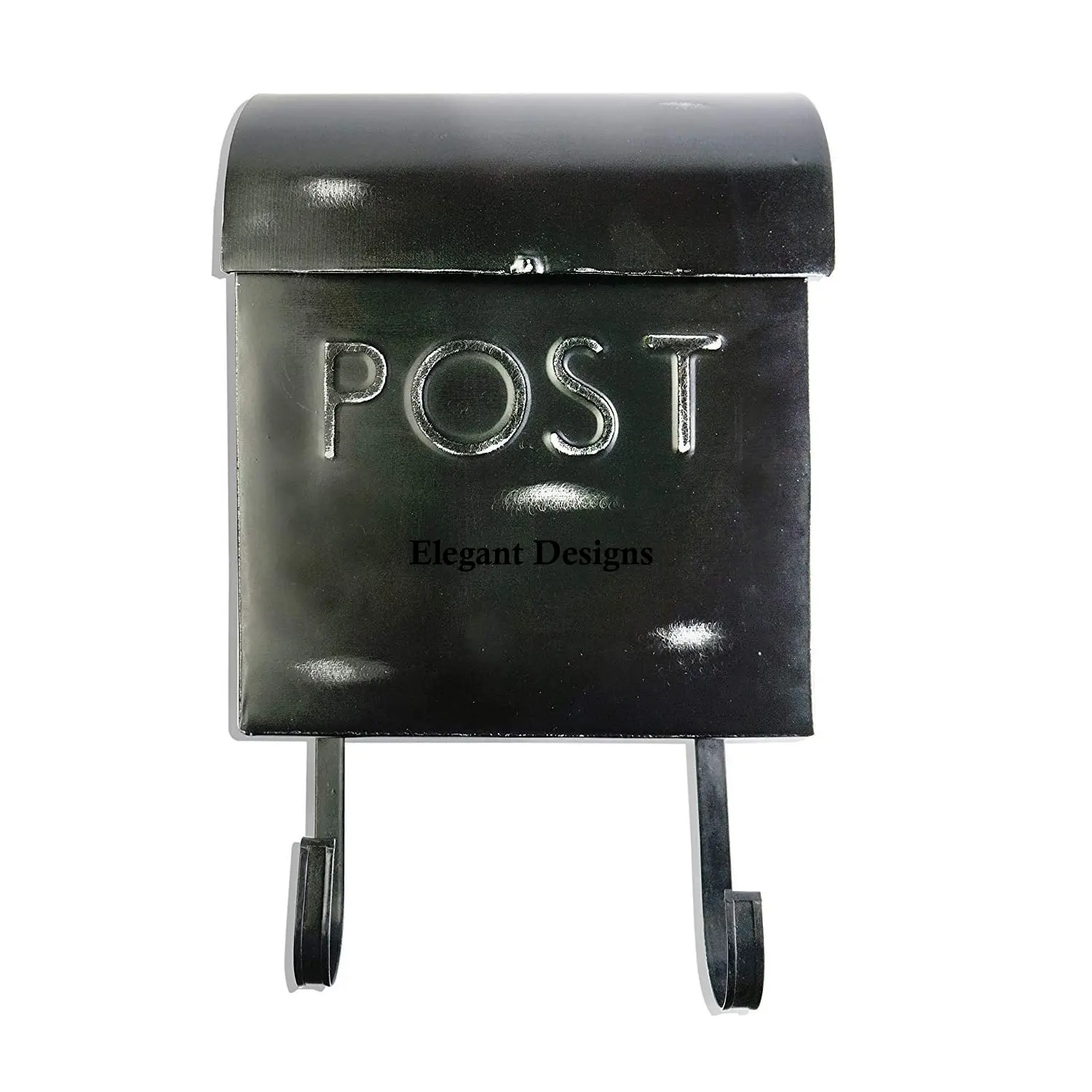 手作りの黒い粉体塗装亜鉛メッキメールボックス正方形の形ファンシーメールボックス卸売壁掛け鉄メールマウントボックス