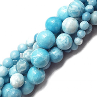 Perles en vrac de cristal de quartz Larimar de qualité supérieure, 6mm, 8mm, 10mm, 12mm, perles rondes polies pour la fabrication de bijoux