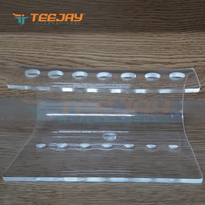 Nuevo Soporte de Exhibición de Pinzas de Acrílico Transparente en Forma de C, Personalizado por Fábrica OEM/ODM, para 7 Pinzas de Pestañas/Superficies de Cejas y Espejo. - Product Image 4