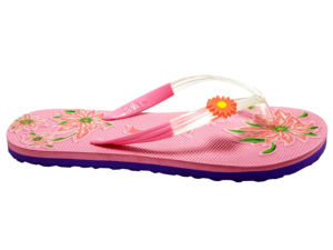 Pantoufles imprimées gaufrées pour femmes, pour usage domestique et saison d'été, Design floral pour dames - Product Image 2