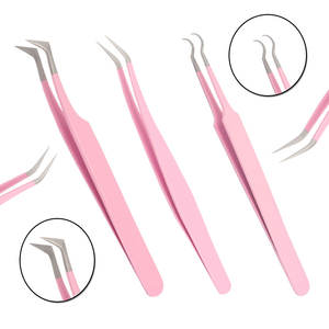 Pink Eyelash Extension <b>Tools</b> Beauty Supplies Eyelash Tweezers Stainless Steel Eyelash Tweezers for Beauty By AMIFAR Enterprises - Product Image 2
