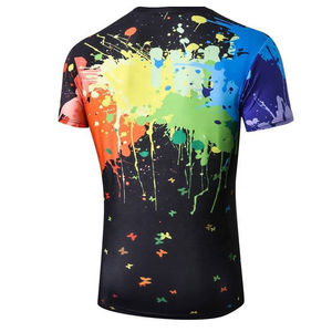 Nouveau design, vêtements de sport imprimés par sublimation polychrome, t-shirts OEM et ODM en coton et polyester pour hommes, vente en gros de t-shirts à col - Product Image 3