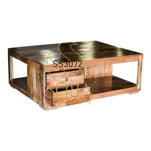 Mesa de centro industrial redondeada de diseñador indio hecha a mano, muebles de sala de estar de metal para uso doméstico - Product Image 1
