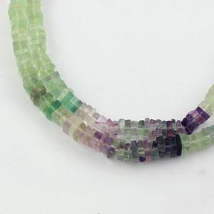 Fluorite ombrée Heishi 3-4mm pierre précieuse naturelle de qualité supérieure vente en gros perles forme carrée cristaux pierres de guérison - Product Image 2