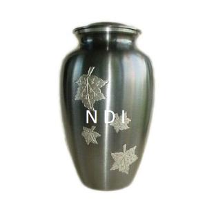 โกศบรรจุอัฐิแบบยุโรป ชุบนิกเกิล พร้อมสติกเกอร์ลายใบไม้ สำหรับบรรจุอัฐิผู้ใหญ่ ใช้สำหรับงานศพและตกแต่ง - Product Image 1