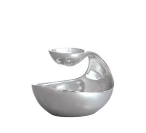 Juego de cuencos de servicio de metal de la mejor calidad de 3 piezas con bandeja de madera para el hogar, vajilla, cuenco de sopa de hotel, ensaladera de metal plateado - Product Image 5