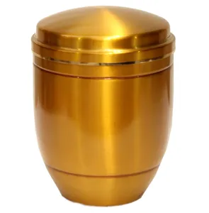 โกศใส่เถ้ากระดูกทองเหลืองรูปทรงกลมสีทอง - Product Image 1