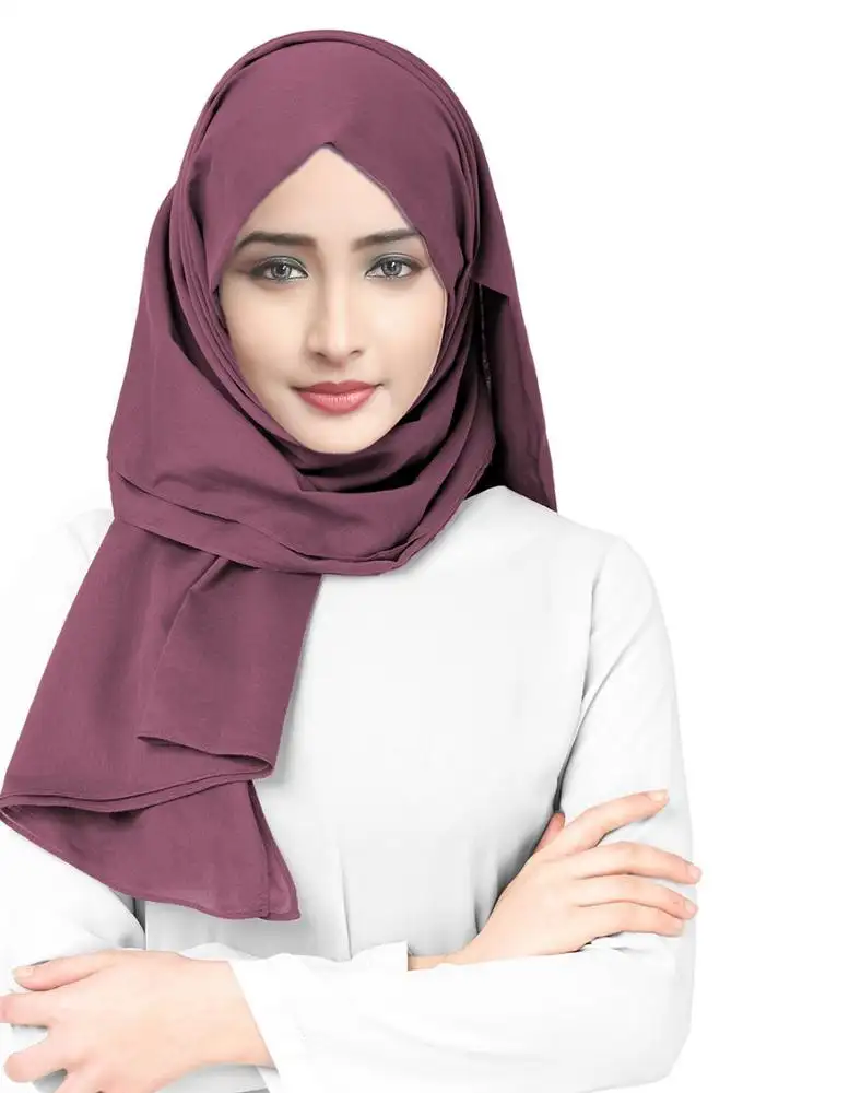 비스코스 레이온 부드러운 코튼 데일리 착용 일반 스카프 Hijab 여성