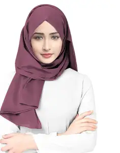 Hijab sciarpa tinta unita da donna in morbido cotone viscosa Rayon