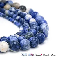 Beads Bestone Wholesale 4/6/8/10mm Round Natural Sodalite Beads For DIY Jewelry Bracelet Necklace Making Stone Loose Beads