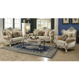 Impresionante Juego de Sofás de Madera Italiana para Sala de Estar, Acabado Blanco Clásico, Juego de Sofás para Salón, Diseño Interior Popular, Sofá para Sala de Estar, Reino Unido - Product Image 1