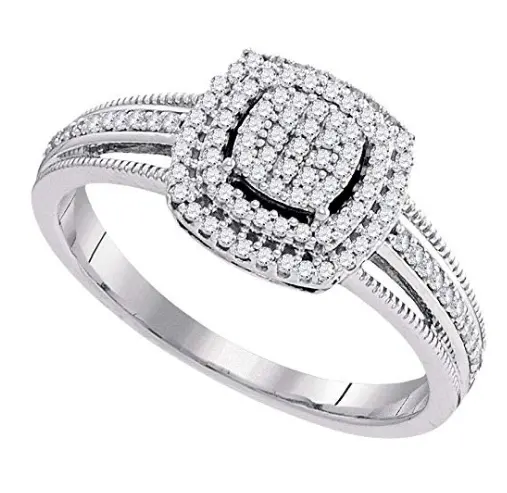 1.00Carat  ctw  Round White Diamond Ladies Engagement Halo Bridal Ring  14K Gold