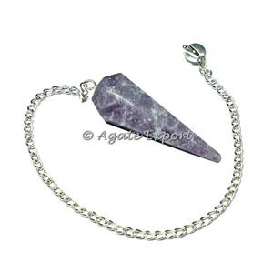Lepidolite ลูกตุ้มถัก6เหลี่ยมมาใหม่,ชุดอัญมณีแร่ธรรมชาติเซเว่นชุด - Product Image 3