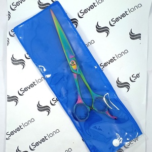 Tijeras de Peluquería Profesionales de Acero Inoxidable con Hoja Afilada, Mango de Plástico Azul, Mango Largo, Herramientas para Cortar el Cabello en Salón - Product Image 6