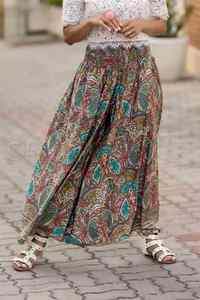 Pantalones Largos Anchos Casuales Estampados Baratos de Verano para Mujer, Pantalones Holgados con Cintura Elástica y Bolsillos, Venta al por Mayor 2022 - Product Image 4