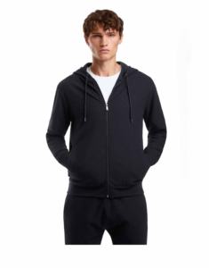 Veste de sport décontractée à capuche zippée à manches longues pour hommes avec capuche à cordon de serrage à fermeture à glissière avant pour l'extérieur et un usage quotidien - Product Image 1