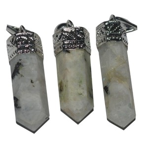 Compra de la piedra lunar del arco iris tapa lápiz colgantes | Obtener de la piedra lunar del arco iris tapa lápiz colgantes - Product Image 1