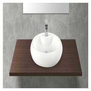 Fregadero de mesa redonda de porcelana de gran venta, instalación colgada en la pared para encimera de baño o uso de pedestal - Product Image 2