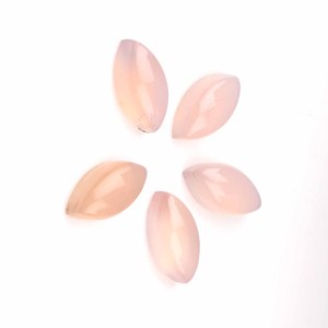 หินคาลซิโดนีสีชมพูทรงโค้งมนเรียบธรรมชาติขนาด7x14มม. สำหรับทำเครื่องประดับ - Product Image 3