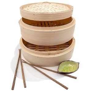 กล่องติ่มซำไม้หรูหรามีการออกแบบที่ทันสมัยเหมาะสำหรับการนึ่งอาหารและการให้บริการในโรงแรมและห้องครัวกูร์เมต์ - Product Image 1